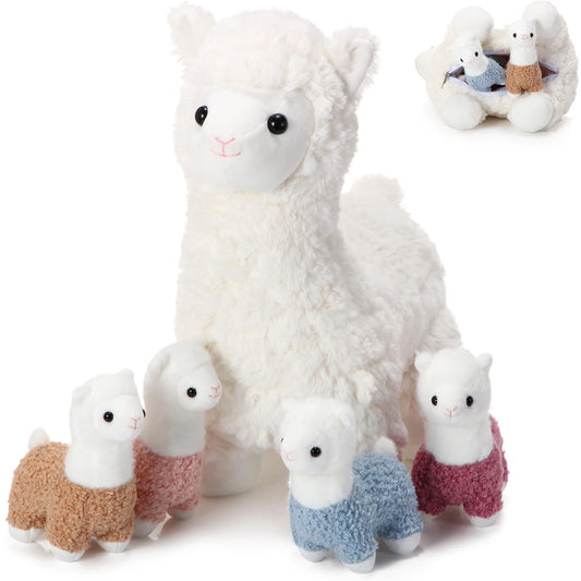 Lenwen mama llama 14-inch plush, soft and cuddly for bedtime hugs.