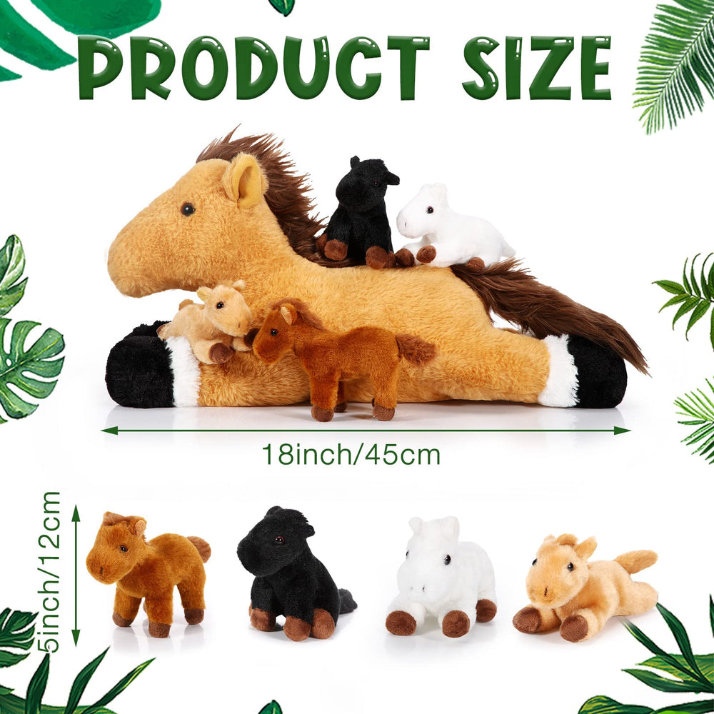 Lenwen mommy horse plush 18 inches, cozy cuddle buddy for storytelling and comfort