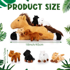 Lenwen mommy horse plush 18 inches, cozy cuddle buddy for storytelling and comfort