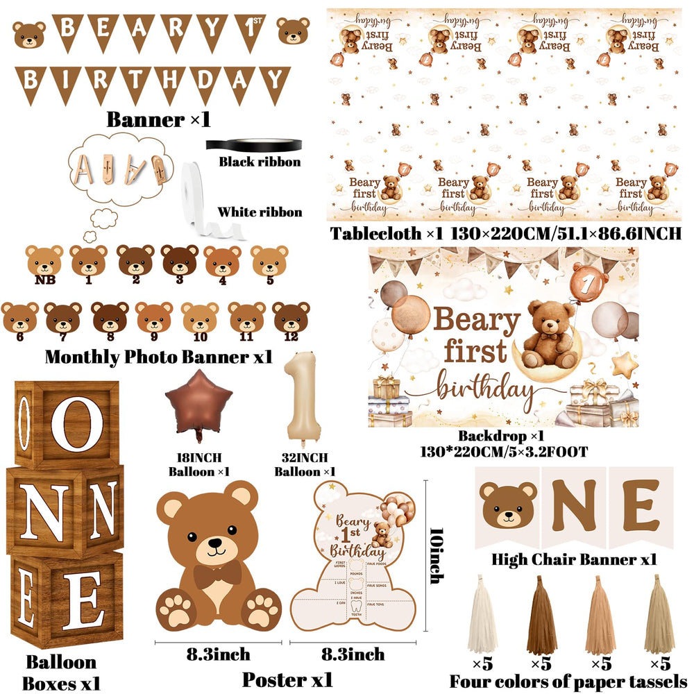 Lenyunge Bear monthly banner showcases baby milestones year by year