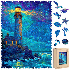 Leodozzio Lighthouse puzzle cover image showing a coastal scene for relaxing focused play