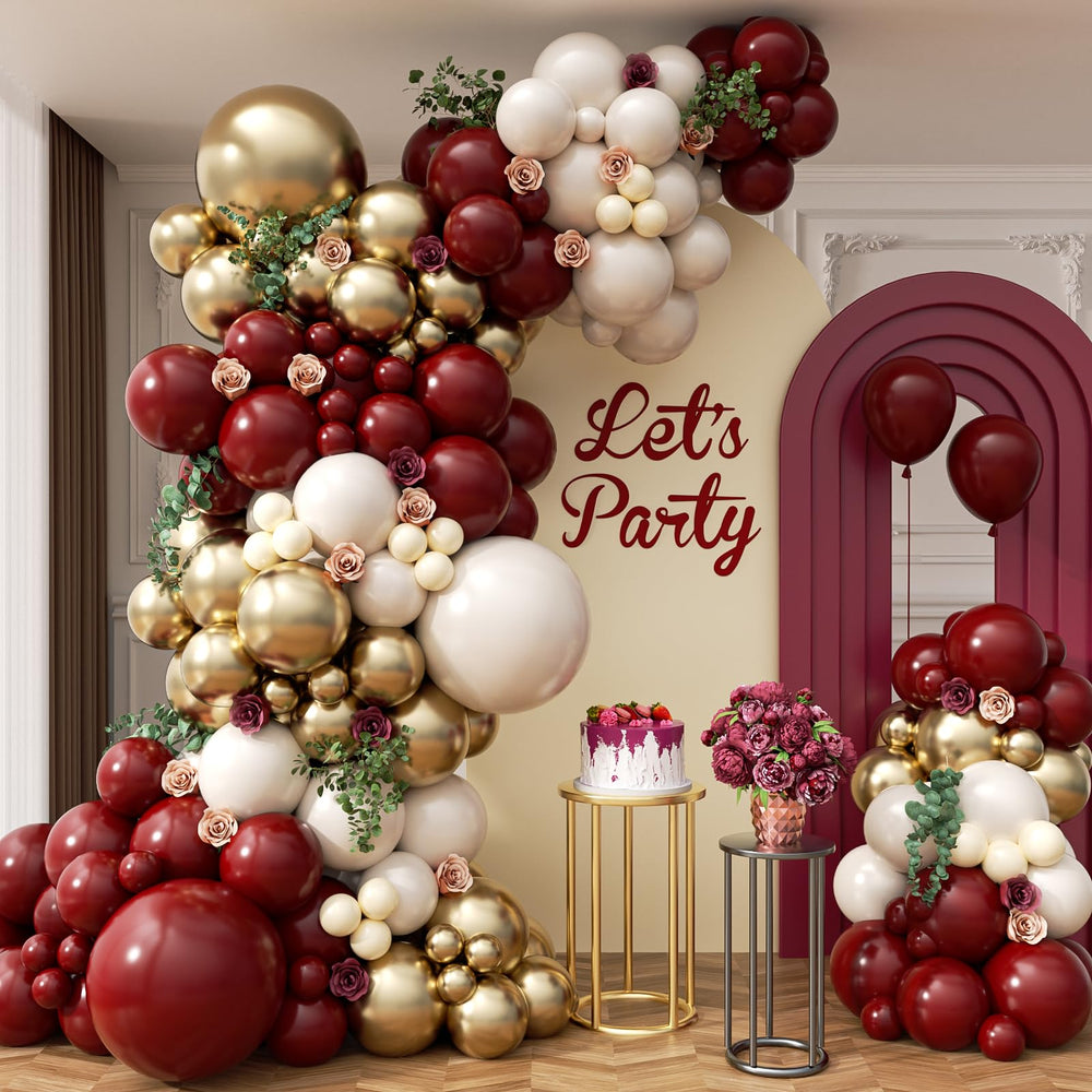 Leraqertra burgundy balloon arch kit ready for a stunning graduation backdrop
