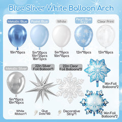 Leraqertra Snowflake Balloon Arch Kit silver balloons sparkle for festive celebrations.