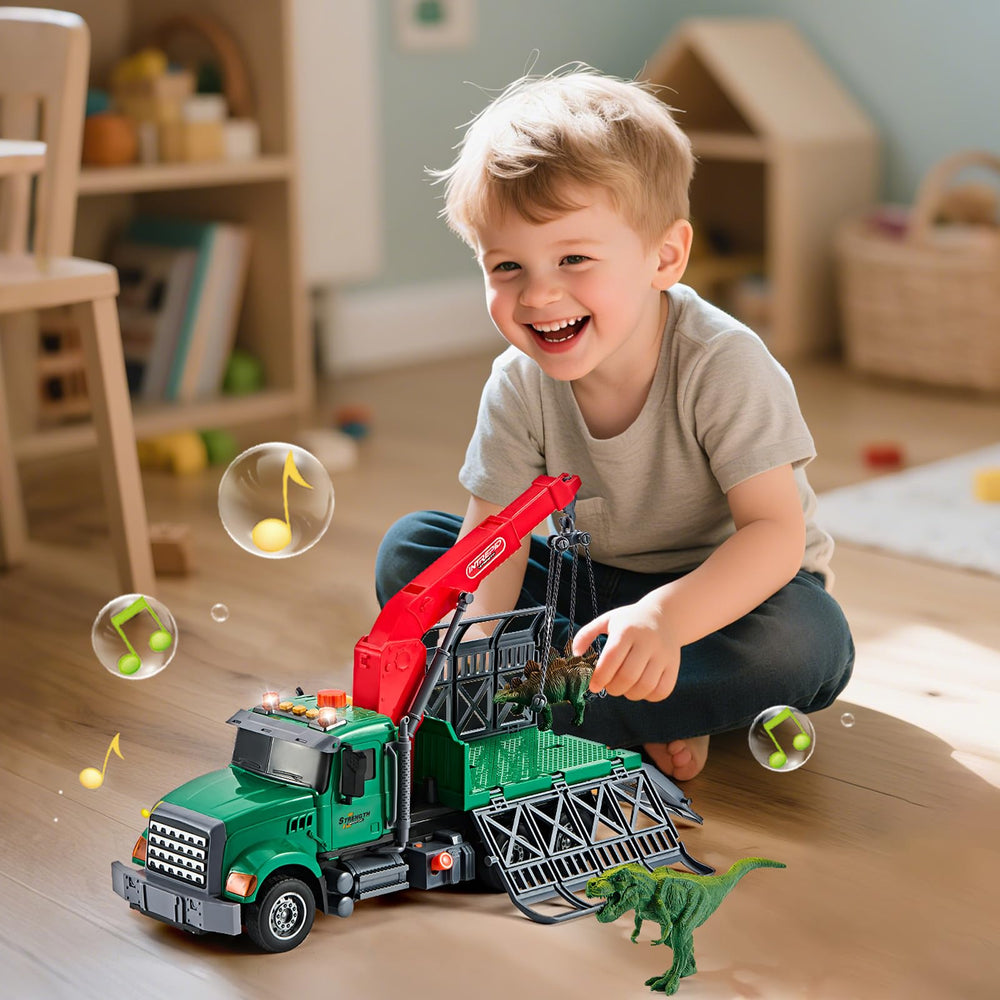 LerBao dino capture truck bed supports creative transport narratives