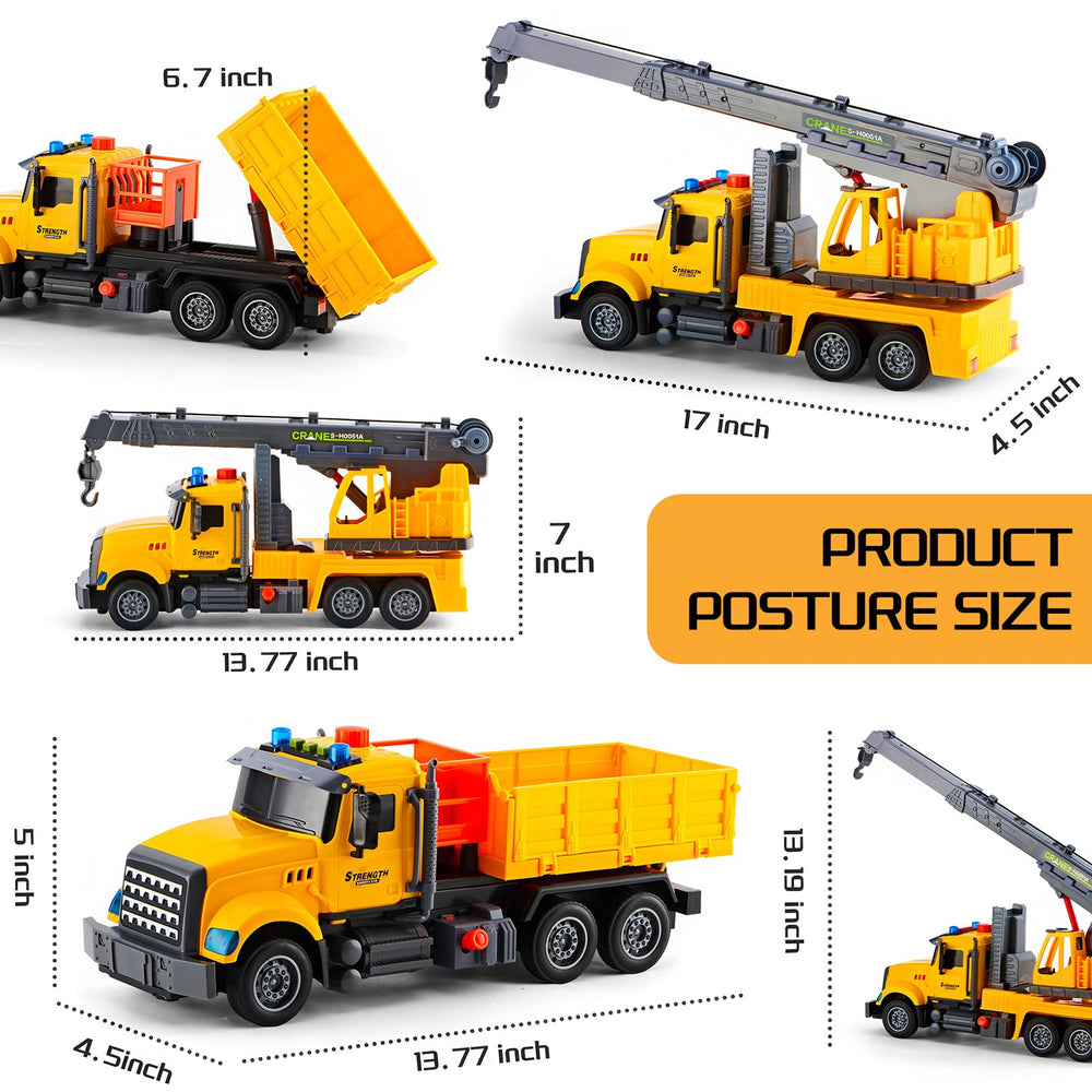 LerBao transport truck with dump bed for realistic loading and unloading pretend tasks.