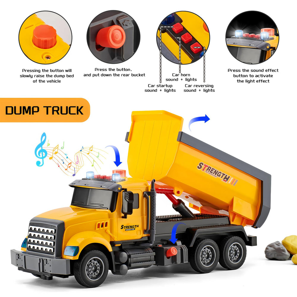 LerBao two-pack large construction trucks for solo or group play.