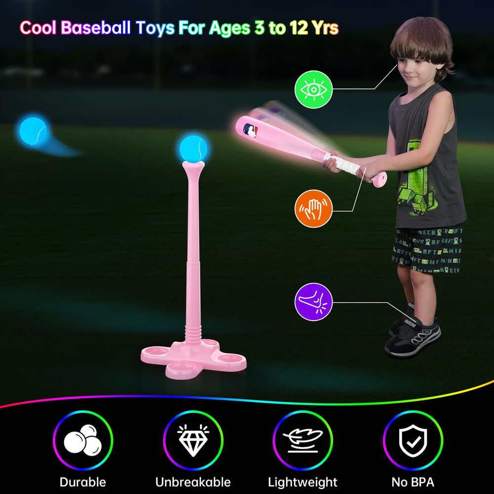 Leshein T Ball Set USB rechargeable cable ensures long backyard play sessions.