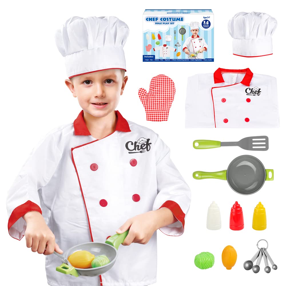 Lesheng space kids chef coat, durable pretend play attire for budding cooks.
