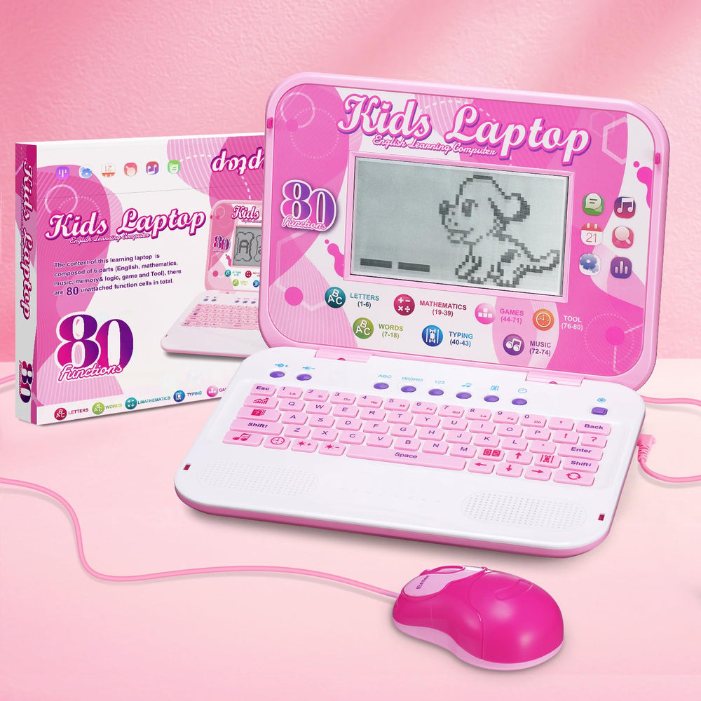 LESHITIAN Kids Laptop packaging shown as a ready-to-gift educational set