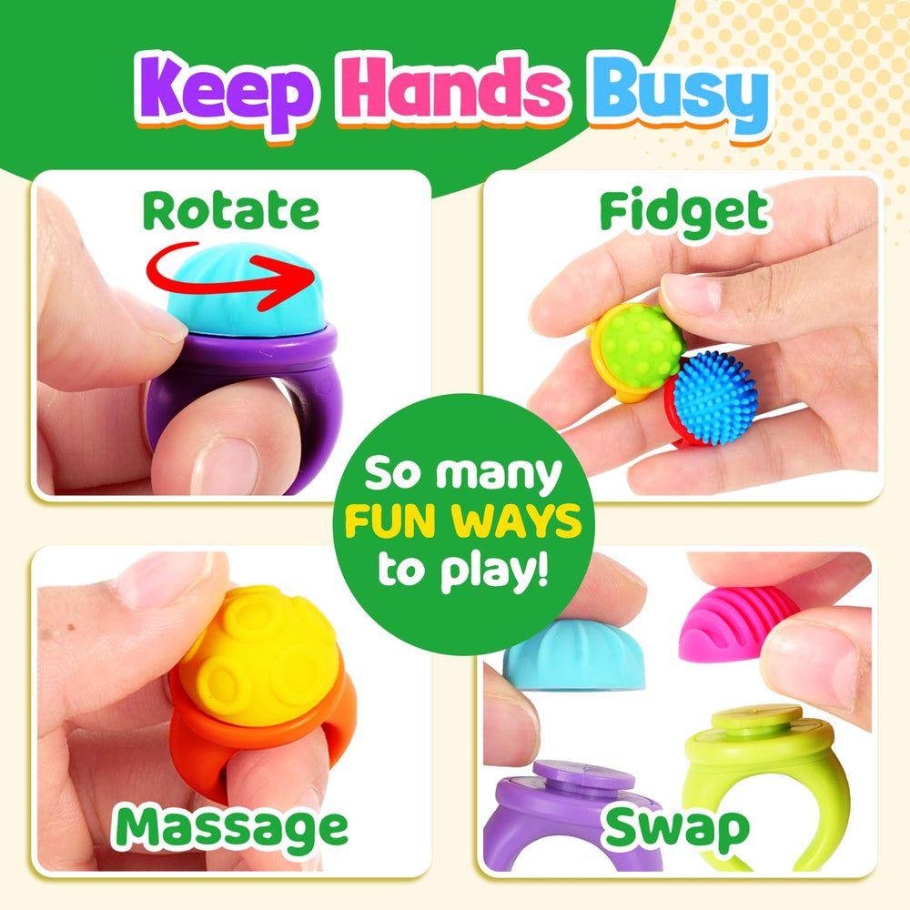 LESONG DIY combination sensory toys with caps and rings for customization.