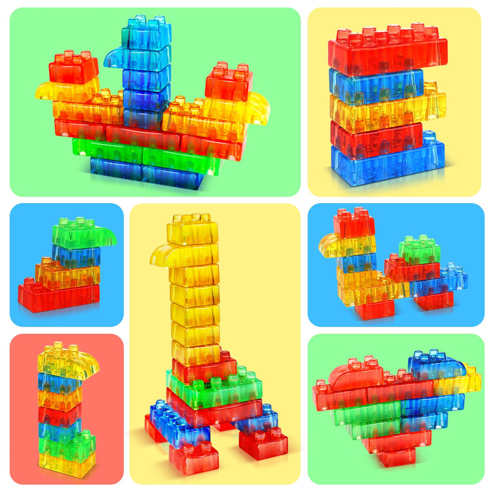 Lesong toddler playing with blocks promotes imaginative exploration and hand-eye coordination.