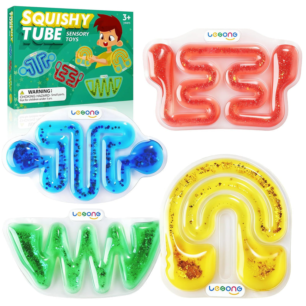 LESONG sensory tube maze with glitter and gel for calm focus.