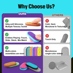 LESONG textured sliders showing varied surfaces for sensory input in class