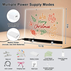 LESOON LED Note Board contents kit — complete setup for easy use anywhere.