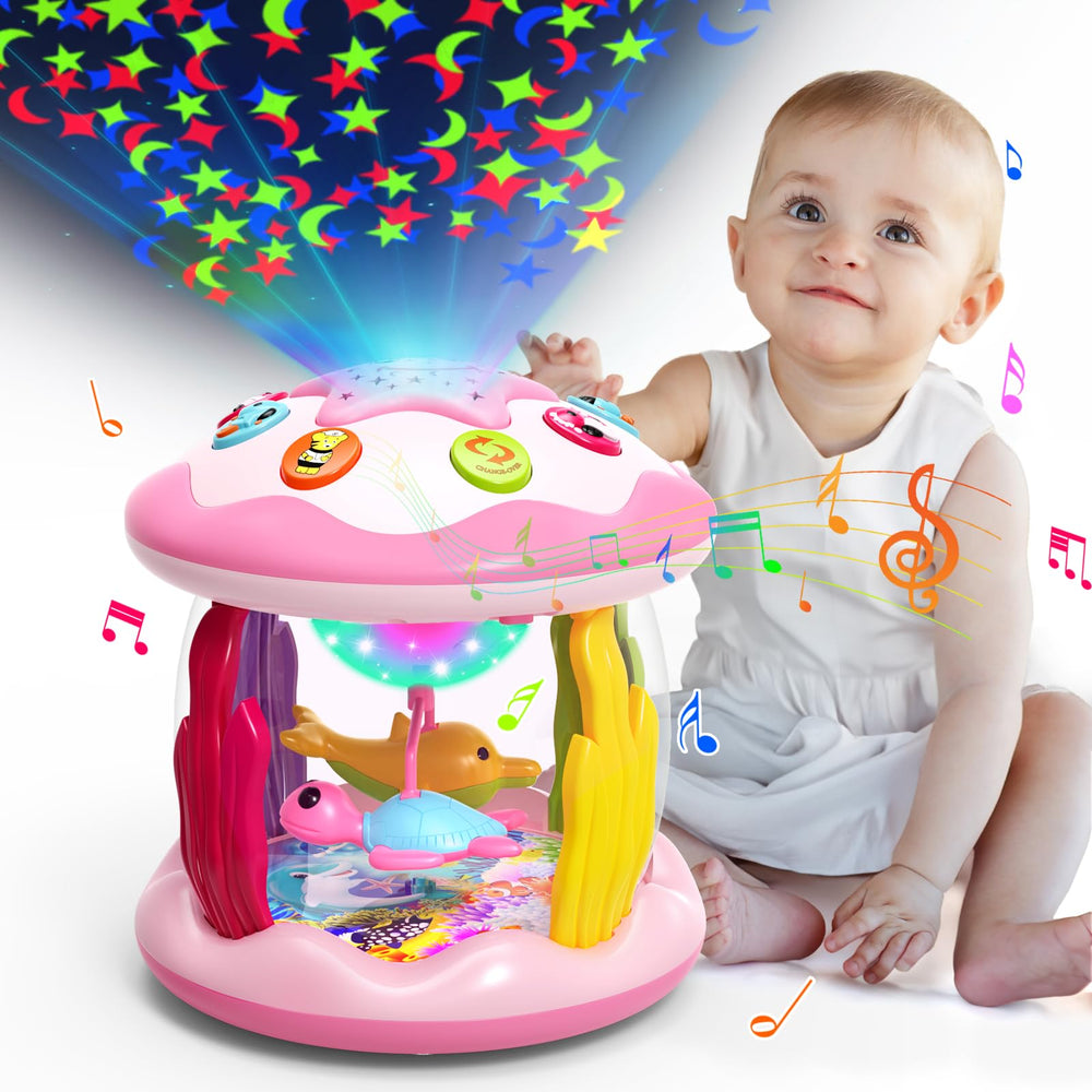 Letapapa Ocean Rotating Projector engages baby with 360° visuals during tummy time.
