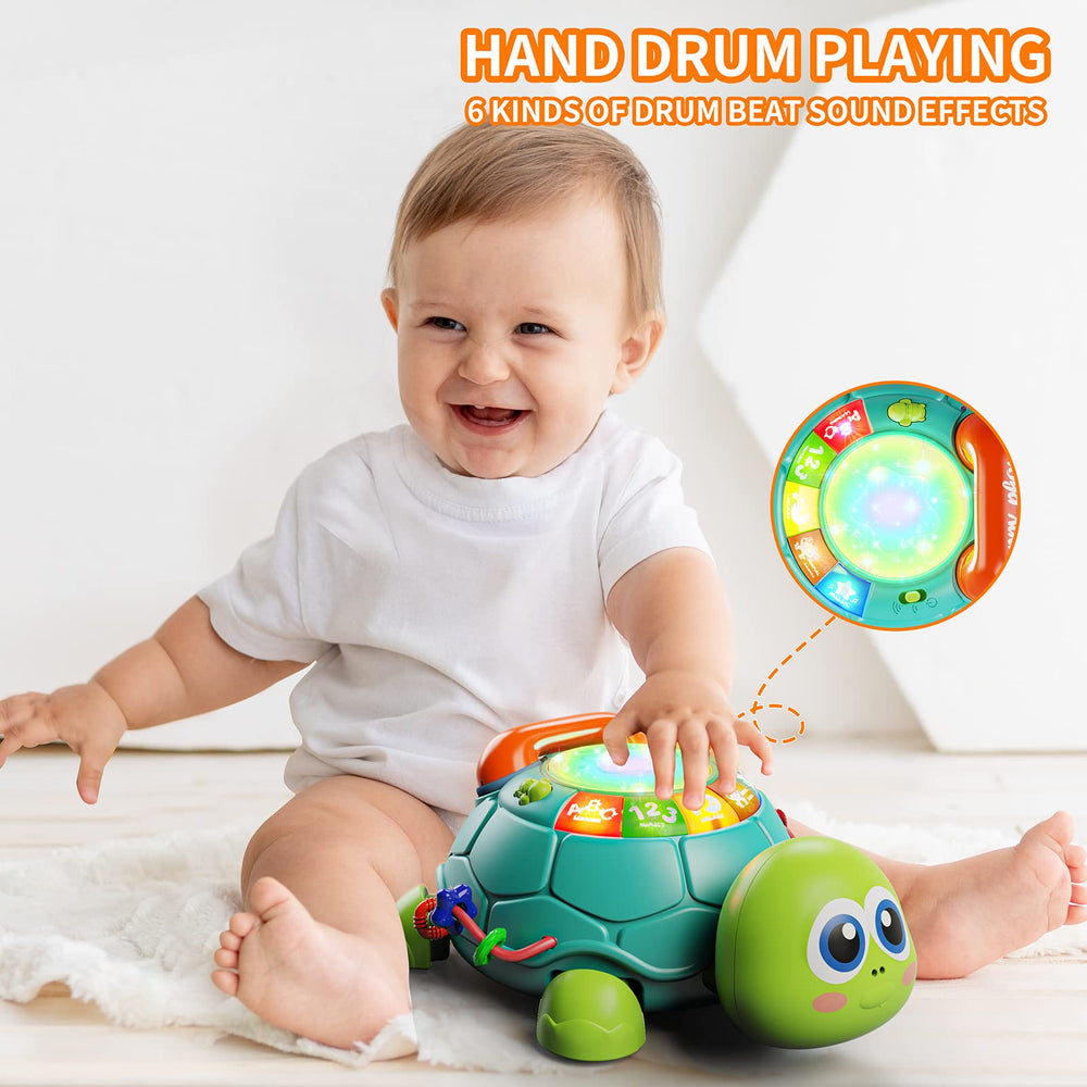 Letapapa rotating beads on turtle toy promote finger dexterity during play