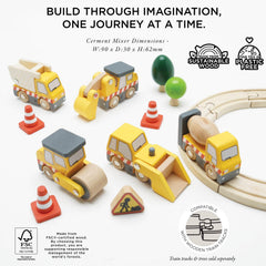 Le Toy Van digger arm with articulation for realistic earthmoving.