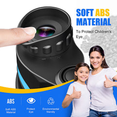 LET'S GO! kids binoculars blue ergonomic grip for easy focus during hikes.