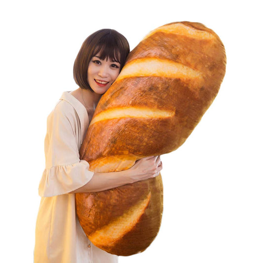 Levenkeness Bread Plush Pillow front view shows realistic toast texture for cozy decor.
