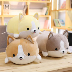 Levenkeness Corgi Plush Pillow down cotton fill for lasting fluff.