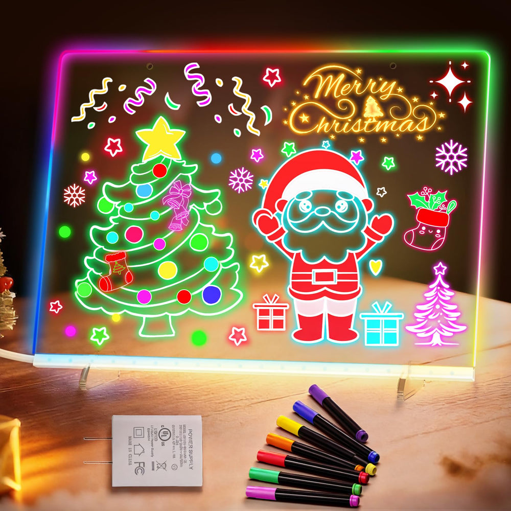 Lewondr LED Note Board front view with clear acrylic surface for easy notes.