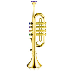 Lewtemi Gold Trumpet Toy front view for kids exploring colors and sounds