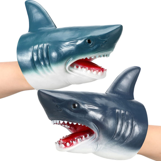 Lewtemi shark puppet head with bright eyes for playful storytelling