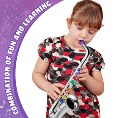 Lewtemi Silver Saxophone Toy packaging included makes gift-ready.