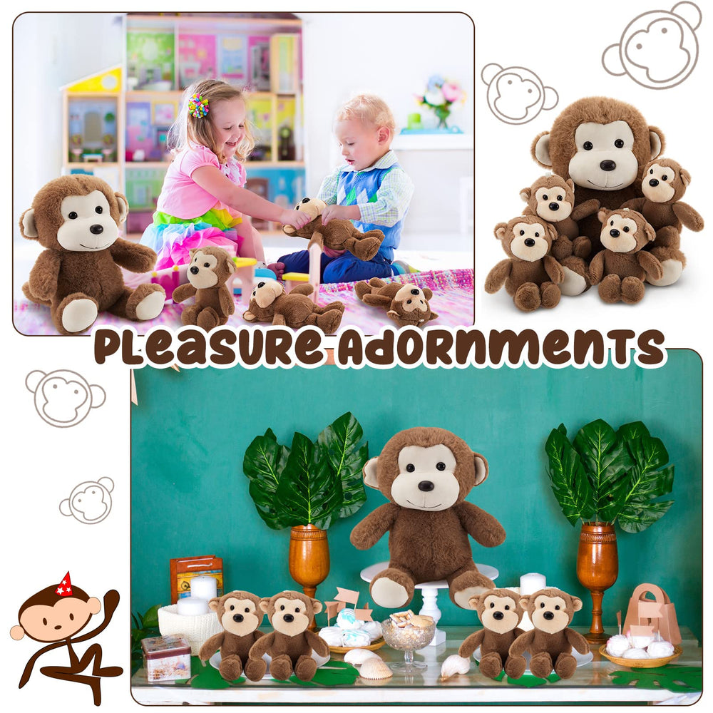 Lewtemi soft plush monkeys display as cute room decor or classroom accents