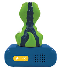 LEXiBOOK RL800DINO front-view alarm clock enables easy morning wake-ups.