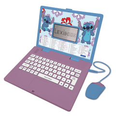 Lexibook Disney Stitch laptop front view for on-the-go learning