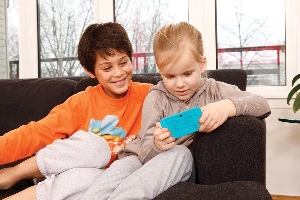 Lexibook Frozen Arcade Pocket Console purple blue palette appeals to kids