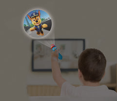 LEXiBOOK Paw Patrol projector projects Rubble on the wall for playtime.