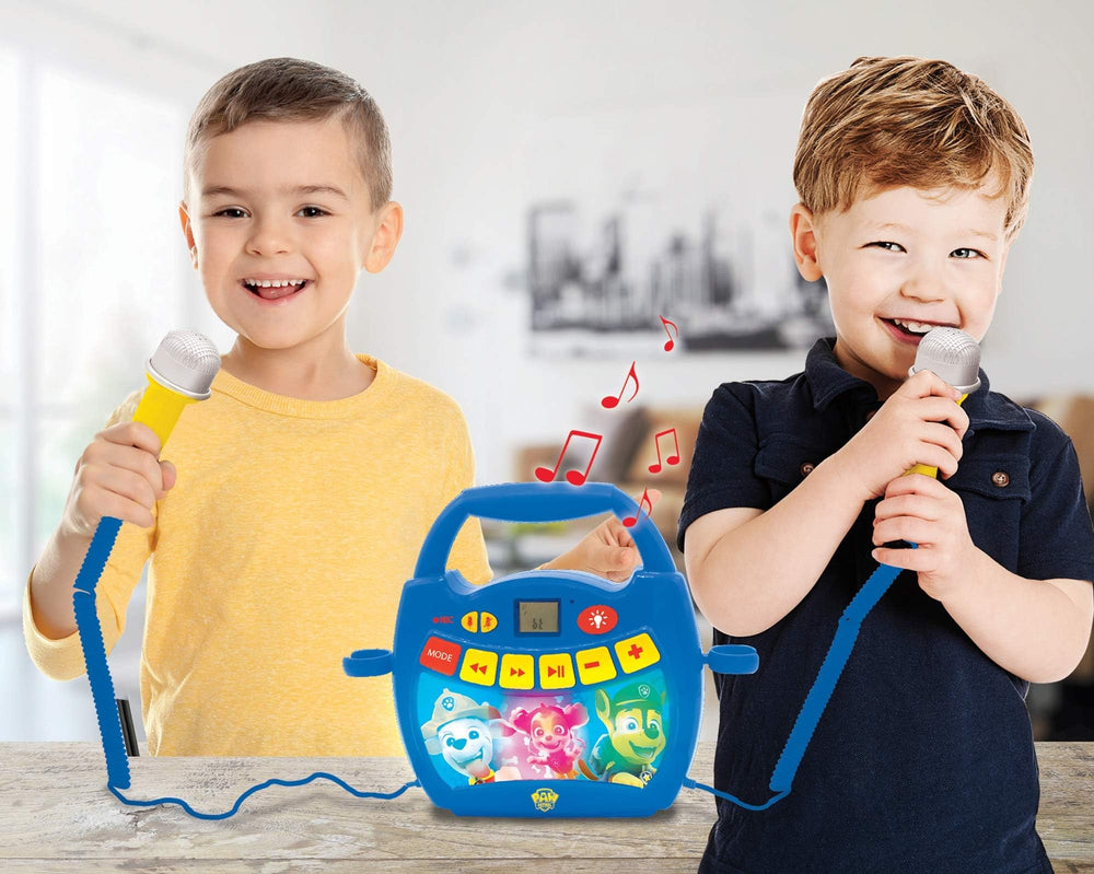 LEXiBOOK Paw Patrol storage compartment keeps cables organized.