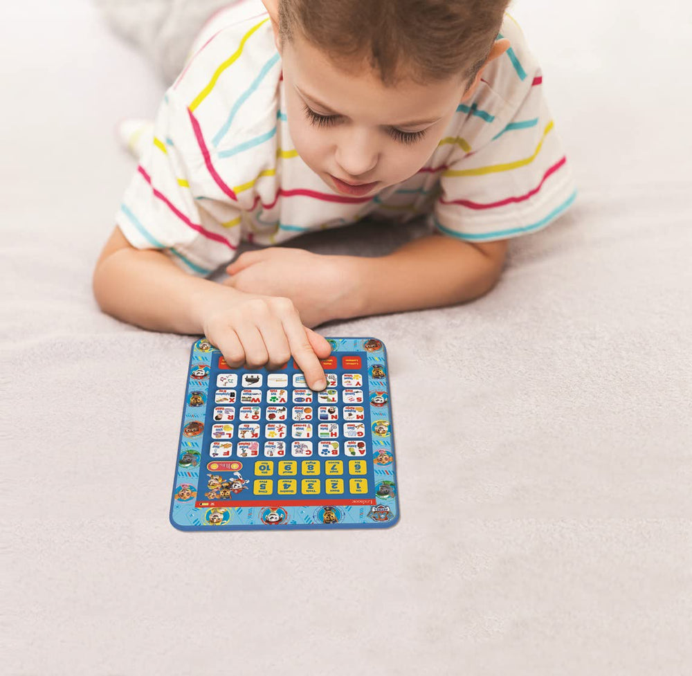 LEXiBOOK Paw Patrol tablet letters and numbers learning feature in action.