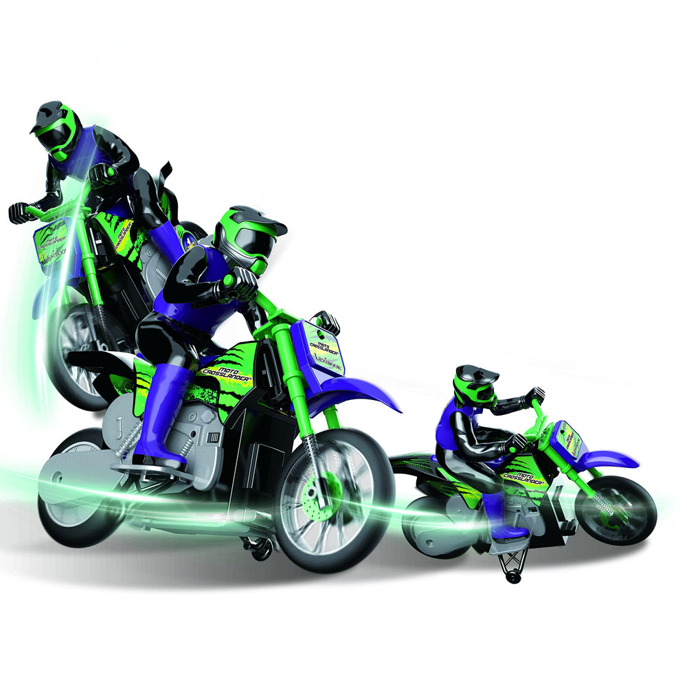 LEXiBOOK RC18 Crosslander rear action showing stable skids in motion.