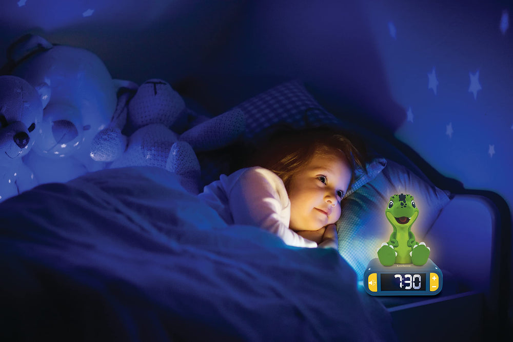 LEXiBOOK RL800DINO sleep-friendly backlit screen reduces eye strain.