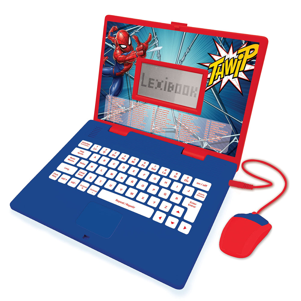 LEXiBOOK Spider-Man education screen offers bilingual language practice and engaging activities.