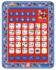 LEXiBOOK Spidey tablet front view highlights bilingual learning on the go
