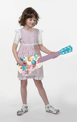 Included guide helps kids learn notes and simple tunes with Stitch guitar.