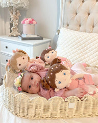 LeyaDoll fabric texture close-up, ultra-soft materials for lasting snuggles.