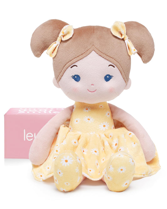 LeyaDoll 12-inch Daisy Girl with soft fabric for cuddly play.