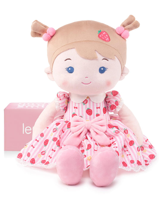 LeyaDoll 16-inch soft baby doll face close-up for cuddles.