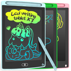 LEYAOYAO 3-pack blue LCD writing tablet: mess-free drawing for home and travel.