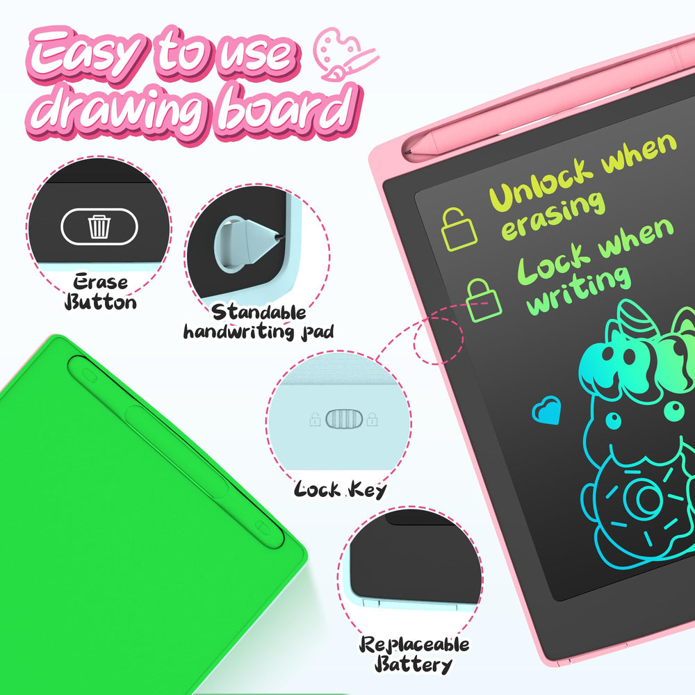 LEYAOYAO 3-pack pink LCD writing tablet: playful doodling with no mess.