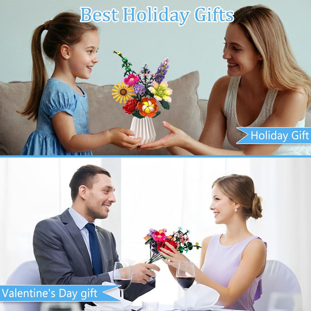 Leyic DIY Flower Bouquet Building Set gift-ready box displayed