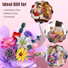 Leyic Flowers Building Set with a detailed guide to spark bouquet creativity.