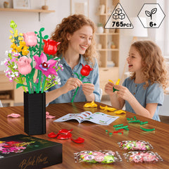 Leyic Flowers Bouquet Building Set office decor enhances workspace with vibrant florals