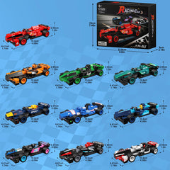 Leyic Formula race car building blocks set spare-parts, extra pieces support ongoing builds and variations.