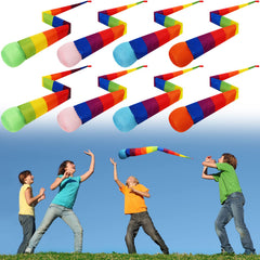 Leyndo comet ball rainbow tail blue top, easy throw and catch for kids.